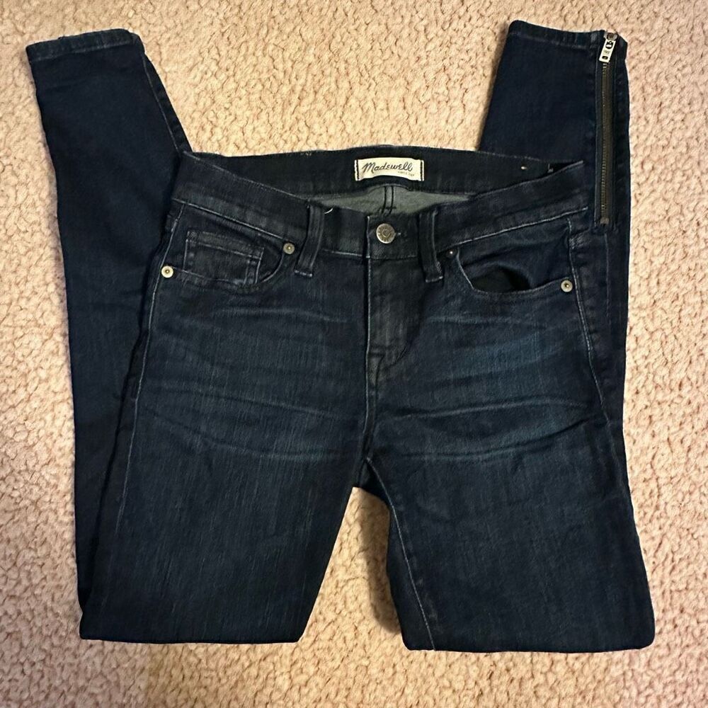 Madewell dark wash skinny skinny zipper ankle jean 25 - Picture 2 of 12